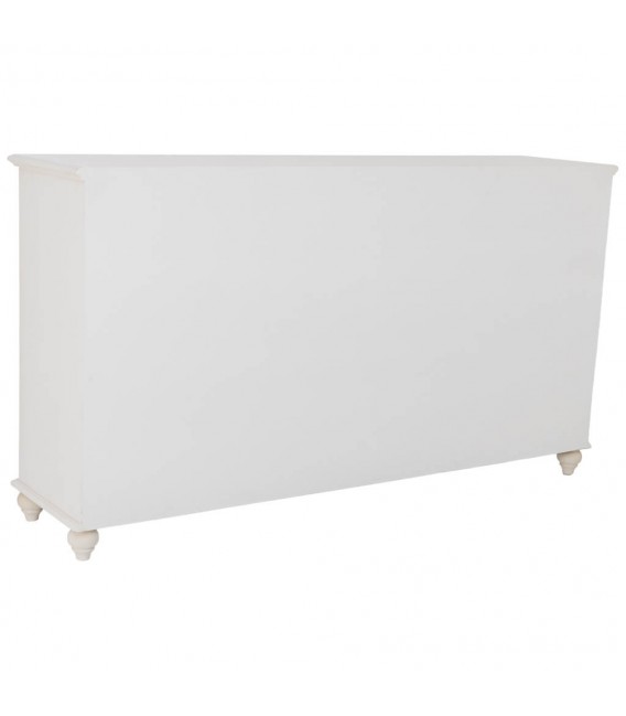 Aparador blanco lacado con puertas de cristal estilo romántico 2