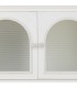 Aparador blanco lacado con puertas de cristal estilo romántico 3