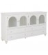 Aparador blanco lacado con puertas de cristal estilo romántico 8