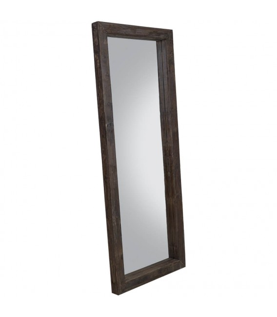 Espejo vestidor grande de madera nogal oscuro estilo rústico vintage 1