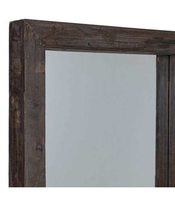 Espejo vestidor grande de madera nogal oscuro estilo rústico vintage 2
