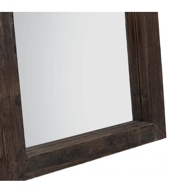 Espejo vestidor grande de madera nogal oscuro estilo rústico vintage 4