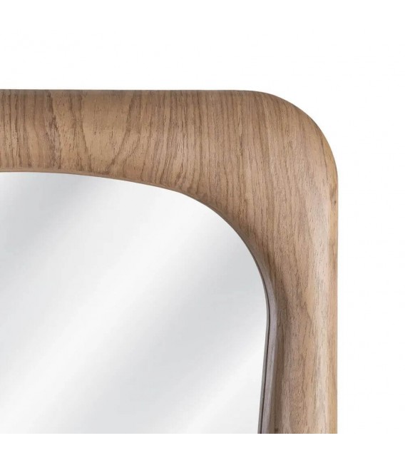 Espejo vestidor de madera natural con marco redondeado estilo boho 2