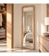 Espejo vestidor de madera natural con marco redondeado estilo boho Mdmhogar