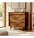 Cómoda pequeña de madera de mango en nogal medio estilo contemporáneo Mdmhogar