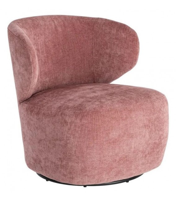 Butaca descalzadora giratoria pequeña de terciopelo rosa