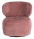Butaca descalzadora giratoria pequeña de terciopelo rosa  1