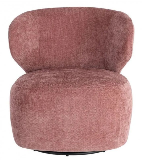 Butaca descalzadora giratoria pequeña de terciopelo rosa  1
