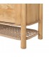 Aparador boho de madera maciza de mango natural con estante trenzado 5