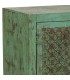 Taquillón étnico de madera de mango tallada en verde decapado 4