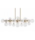 Lámpara de techo XL art déco dorada con esferas de cristal 1