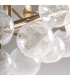 LAMPARA DE TECHO XL 133 X 53 X 126 BOLINES METAL DORADO CRISTAL SOPLADO