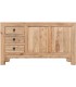 Aparador boho de madera maciza de olmo natural con puertas y cajones 1
