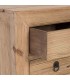Aparador boho de madera maciza de olmo natural con puertas y cajones 4