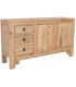 Aparador boho de madera maciza de olmo natural con puertas y cajones