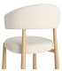 Silla de comedor tapizada en chenilla blanca con patas efecto roble 3