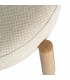 Silla de comedor tapizada en chenilla blanca con patas efecto roble 5