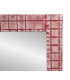 Espejo de pared rectangular con marco metálico burdeos estilo chic 1