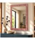 Espejo de pared rectangular con marco metálico burdeos estilo chic Mdmhogar