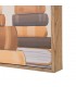 Cuadro vertical de mujer leyendo con libros y marco efecto madera 3