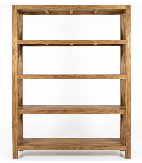Estantería XL de madera maciza de teca reciclada en estilo colonial 1