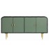 Aparador de madera de mango negro puertas verde brillo estilo art déco 1