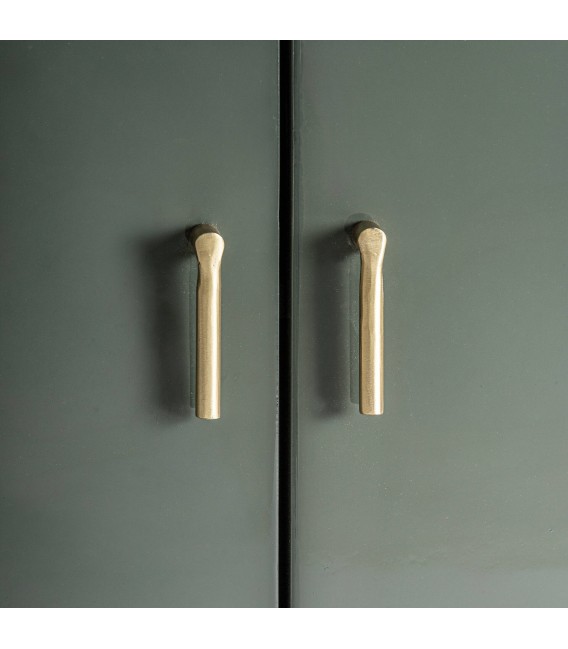 Aparador de madera de mango negro puertas verde brillo estilo art déco 4