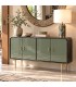 Aparador de madera de mango negro puertas verde brillo estilo art déco Mdmhogar