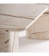 Mesa de centro rectangular de mármol beige con vetas marrones 1