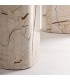 Mesa de centro rectangular de mármol beige con vetas marrones 3