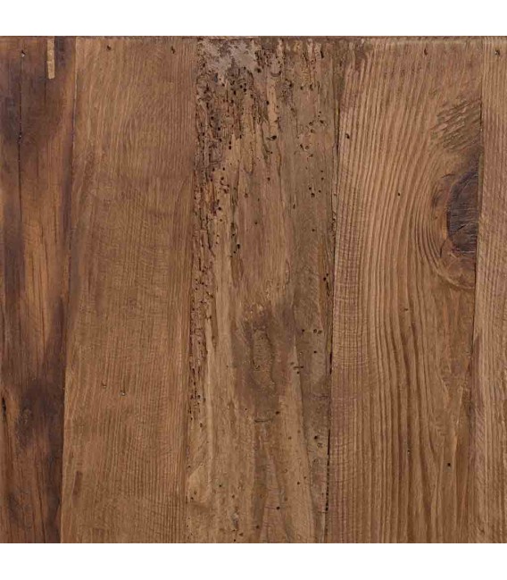 Cómoda pequeña de madera de pino en nogal claro de estilo boho 6