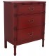 Cómoda pequeña de estilo oriental en rojo burdeos envejecido 1