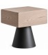Mesita de noche industrial de madera beige claro con base de acero