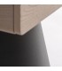 Mesita de noche industrial de madera beige claro con base de acero 3