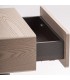 Mesita de noche industrial de madera beige claro con base de acero 4