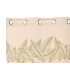 Set de 2 cortinas de algodón beige con estampado de hojas verdes 1