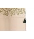 Set de 2 cortinas de algodón beige con estampado de hojas verdes 3