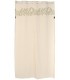 Set de 2 cortinas de algodón beige con estampado de hojas verdes
