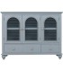 Aparador pequeño azul grisáceo con puertas de cristal estilo romántico 1