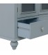 Aparador pequeño azul grisáceo con puertas de cristal estilo romántico 5