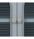 Aparador pequeño azul grisáceo con puertas de cristal estilo romántico 2