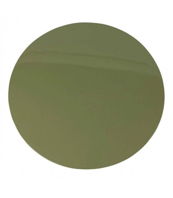 Mesita auxiliar redonda de madera lacada en verde brillante  2