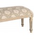 Banco pie de cama tapizado floral en tonos beige y gris 1