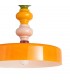 Lámpara de techo retro de cristal naranja con detalles multicolor 1