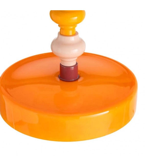 Lámpara de techo retro de cristal naranja con detalles multicolor 2
