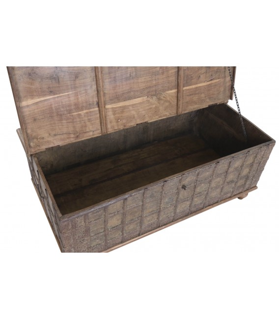 Mesa de centro arcón de madera de teca reciclada de estilo colonial 3