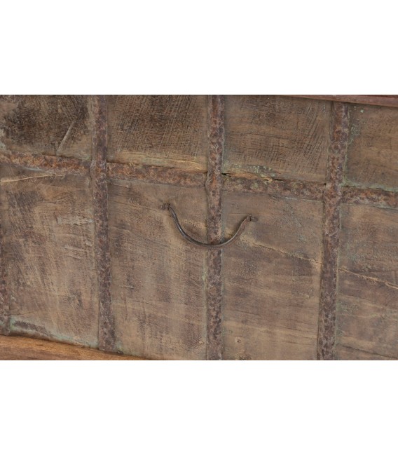 Mesa de centro arcón de madera de teca reciclada de estilo colonial 6