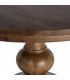 Mesa de comedor redonda fija de madera maciza nogal con pie central 3