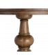 Mesa de comedor redonda fija de madera maciza nogal con pie central 2