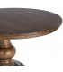 Mesa de comedor redonda fija de madera maciza nogal con pie central 4